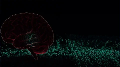 Brain with animated and particle background abstract 스톡 동영상 113741272