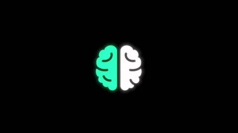Brain animated digital vector sign neon green intelligence brain Vídeo Stock 341276168