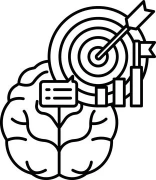 Brain with a arrow pointing to a target Stock Illustration