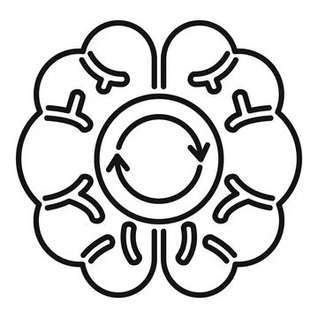 Brain with arrows creating a mental refresh loop Stockillustratie