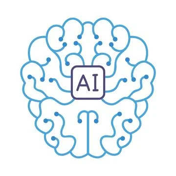 Brain Artificial Intelligence as Future Nano Technology Vector Illustration Stock Illustration