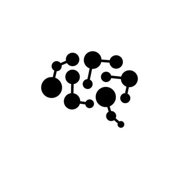 Brain artificial intelligence icon vector isolated on white background. Illustrazione stock