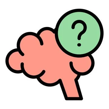 Brain ask quiz icon vector flat Stock Illustration