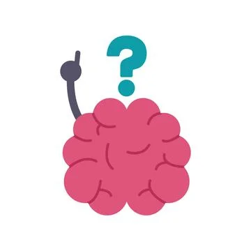 Brain asking question and generating new ideas Stock Illustration