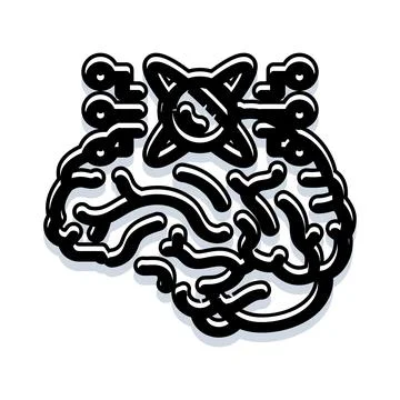 Brain with atom and neuron connections concept 스톡 일러스트