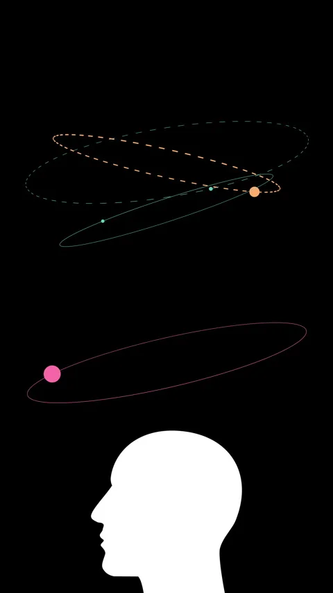 Brain Atomic Orbit Verical Stockbeeldmateriaal 340406396