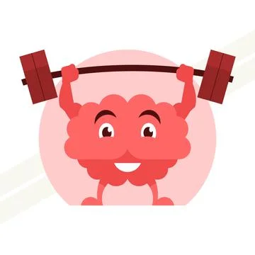 Brain-with-barbell Stock Illustration