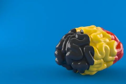 Brain with belgian flag Stock Illustration