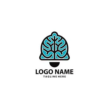 Brain bell vector logo design Stock Illustration
