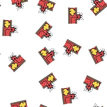 Brain blood stroke vector seamless pattern Stock Illustration