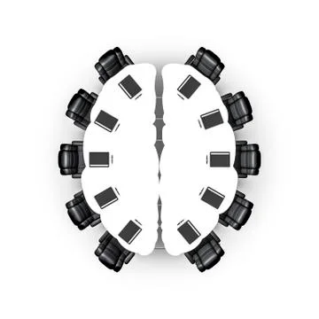 Brain boardroom table Stock-Illustration