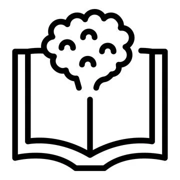 Brain book learn icon outline vector. Children school Ilustração Stock