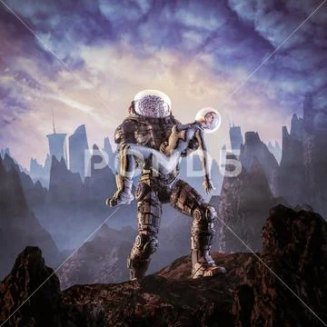 Brain bot to the rescue Stock Illustration