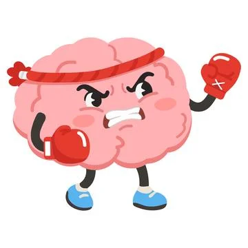 Brain Boxer Ready To Fight Ilustración de archivo