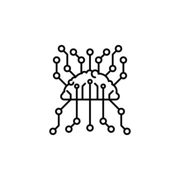 Brain brainstorming icon. Simple line, outline vector of artificial Intelligence Stock Illustration
