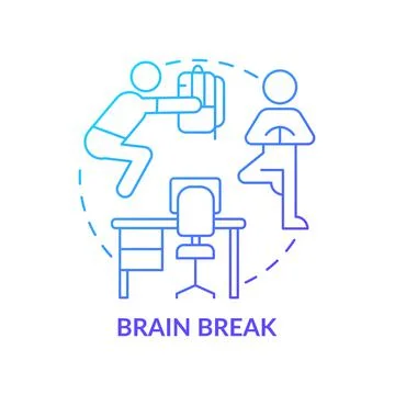 Brain break blue gradient concept icon Illustrazione stock