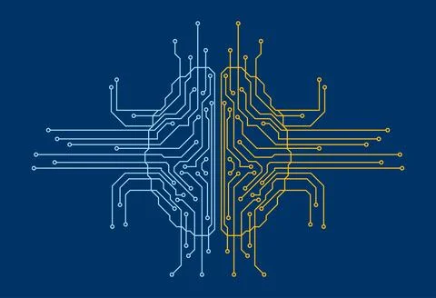 Brain bug icon, Circuit board icon design, showcase technology and Artificial 库存插图