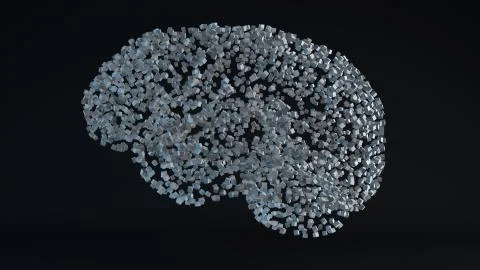Brain built with the cube Stock Photos