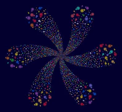 Brain Bulb Curl Flower Shape Stockillustratie