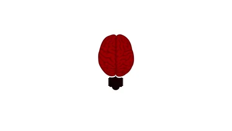 Brain bulb icon concept Video stock 309451969