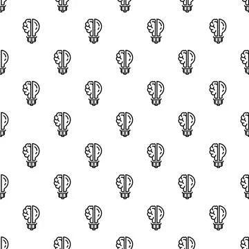Brain bulb pattern seamless Stock Illustration