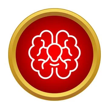 Brain bulb thinking process producing innovative ideas icon Stock Illustration