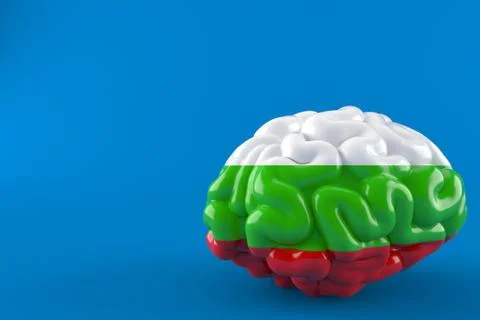 Brain with bulgarian flag Stock Illustration