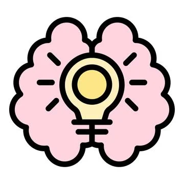 Brain business idea icon vector flat Stock Illustration