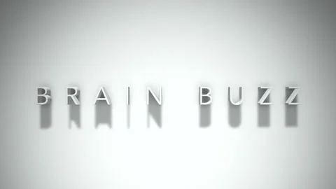 Brain buzz 3D title animation with shadows on a white background Stock Footage 296917471