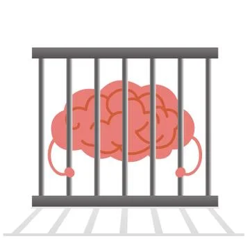 Brain in cage Illustrazione stock