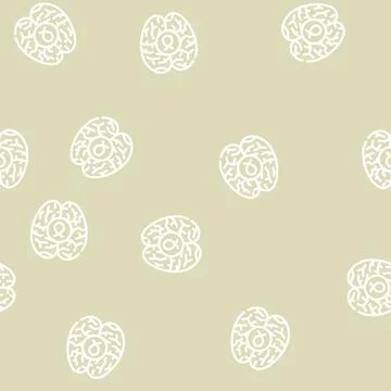 Brain cancer line vector seamless pattern sign Stock Illustration