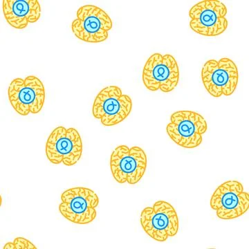 Brain cancer vector seamless pattern sign Stock Illustration