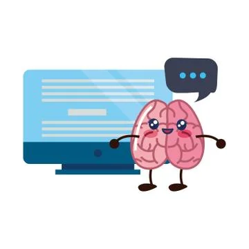 Brain cartoon creativity Illustrazione stock