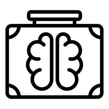 Brain case icon outline vector. Vision trust Stock-Illustration