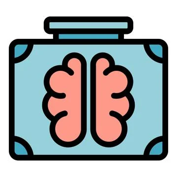Brain case icon vector flat Stock Illustration