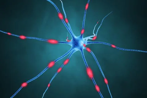 Brain cell. 3D render Stock Illustration