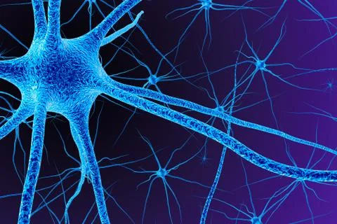 Brain cell. 3D render Stock Illustration