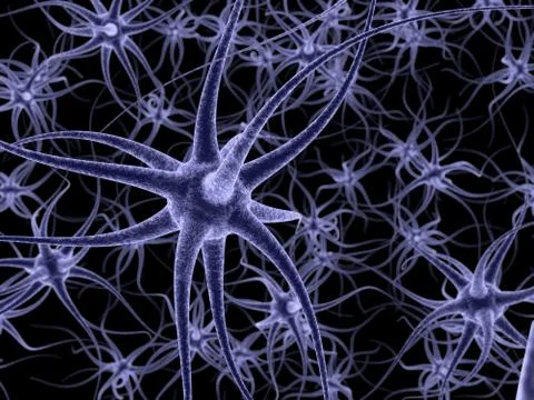 Brain Cell (3d rendering) Stock Illustration