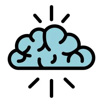 Brain certificate idea icon color outline vector Stock Illustration
