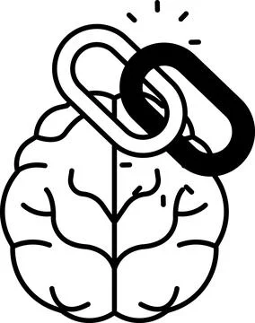 Brain with a chain around it Illustrazione stock