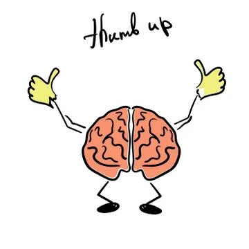Brain Character Giving A Thumb Up イラスト素材