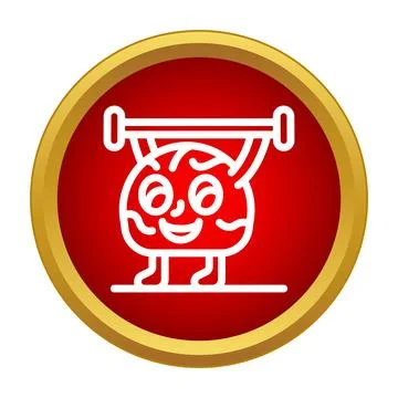 Brain character lifting barbell for mental strength training イラスト素材