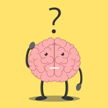 Brain character thinking 스톡 일러스트