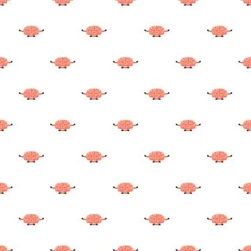 Brain characters meditating in yoga pose seamless pattern Stock Illustration