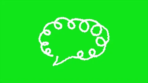 Brain chat bubble looping animation on green background Stock Footage 340084373