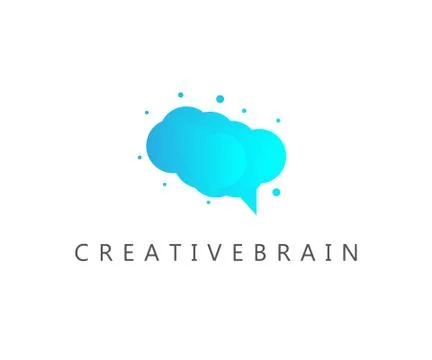 Brain chat logo Stock Illustration