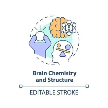 Brain chemistry and structure multi color concept icon 스톡 일러스트