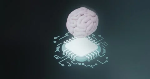 Brain chip, brain computer interface Stock Footage 313557034