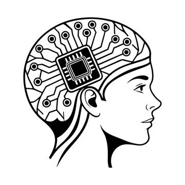 Brain chip Stock Illustration