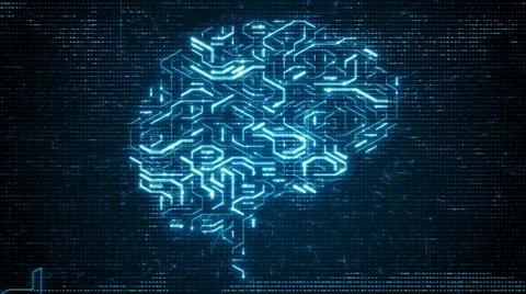 Brain circuit board of an ai, artificial intelligence machine  Stock Illustration